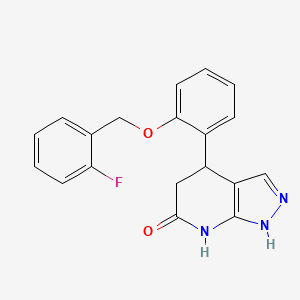 molecular formula C19H16FN3O2 B11467962 4-{2-[(2-fluorobenzyl)oxy]phenyl}-1,4,5,7-tetrahydro-6H-pyrazolo[3,4-b]pyridin-6-one 