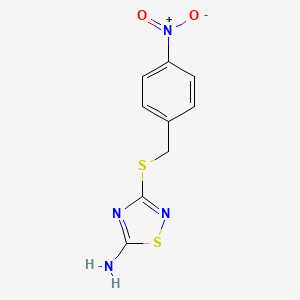 molecular formula C9H8N4O2S2 B11467980 3-[(4-Nitrobenzyl)sulfanyl]-1,2,4-thiadiazol-5-amine 