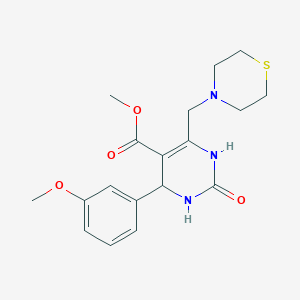 Methyl 4-(3-methoxyphenyl)-2-oxo-6-(thiomorpholin-4-ylmethyl)-1,2,3,4-tetrahydropyrimidine-5-carboxylate