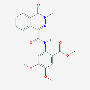 molecular formula C20H19N3O6 B11468005 Methyl 4,5-dimethoxy-2-{[(3-methyl-4-oxo-3,4-dihydrophthalazin-1-yl)carbonyl]amino}benzoate 