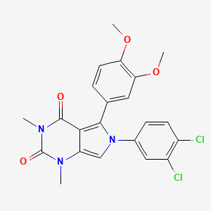 molecular formula C22H19Cl2N3O4 B11468007 6-(3,4-dichlorophenyl)-5-(3,4-dimethoxyphenyl)-1,3-dimethyl-1H-pyrrolo[3,4-d]pyrimidine-2,4(3H,6H)-dione 