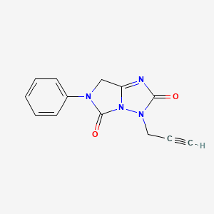 3H-Imidazo[1,5-b][1,2,4]triazole-2,5-dione, 6,7-dihydro-6-phenyl-3-(2-propynyl)-