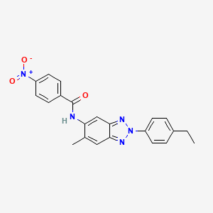 molecular formula C22H19N5O3 B11468034 N-[2-(4-ethylphenyl)-6-methyl-2H-1,2,3-benzotriazol-5-yl]-4-nitrobenzamide 