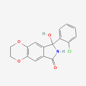 molecular formula C16H12ClNO4 B11468056 8-(2-chlorophenyl)-8-hydroxy-2,3,7,8-tetrahydro-6H-[1,4]dioxino[2,3-f]isoindol-6-one 