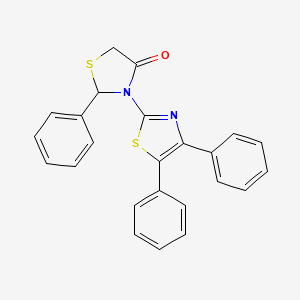 molecular formula C24H18N2OS2 B11468073 3-(4,5-Diphenyl-1,3-thiazol-2-yl)-2-phenyl-1,3-thiazolidin-4-one 