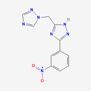 molecular formula C11H9N7O2 B11468084 3-(3-Nitrophenyl)-5-(1,2,4-triazol-1-ylmethyl)-2H-1,2,4-triazole 