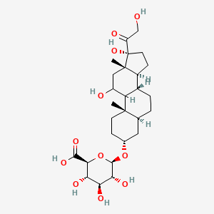 molecular formula C₂₇H₄₂O₁₁ B1146809 变位-3α-四氢皮质醇 3-O-β-D-葡萄糖醛酸苷 CAS No. 30954-21-3