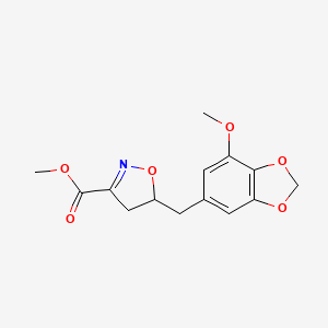 Methyl 5-[(7-methoxy-1,3-benzodioxol-5-yl)methyl]-4,5-dihydro-1,2-oxazole-3-carboxylate