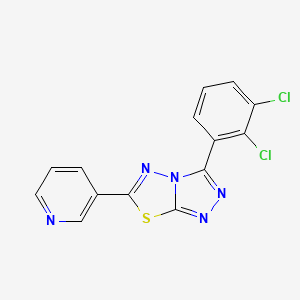 molecular formula C14H7Cl2N5S B11468104 3-[3-(2,3-Dichlorophenyl)-[1,2,4]triazolo[3,4-b][1,3,4]thiadiazol-6-yl]pyridine 