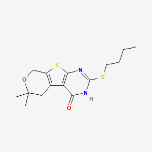 5-butylsulfanyl-12,12-dimethyl-11-oxa-8-thia-4,6-diazatricyclo[7.4.0.02,7]trideca-1(9),2(7),5-trien-3-one