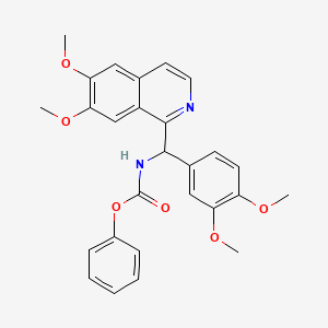 molecular formula C27H26N2O6 B11468133 Phenyl [(6,7-dimethoxyisoquinolin-1-yl)(3,4-dimethoxyphenyl)methyl]carbamate 