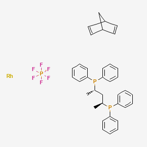 molecular formula C36H38F6P3Rh B1146815 (2S,4S)-(-)-2,4-Bis(diphenylphosphino)pentane(norbornadiene)rhodium(I)hexafluorophosphate CAS No. 154661-57-1