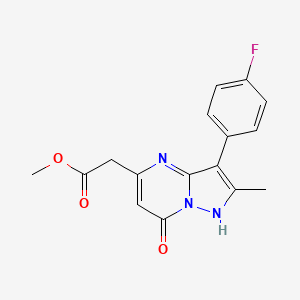 molecular formula C16H14FN3O3 B11468150 Methyl [3-(4-fluorophenyl)-2-methyl-7-oxo-4,7-dihydropyrazolo[1,5-a]pyrimidin-5-yl]acetate 