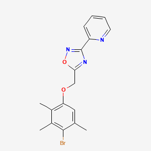 molecular formula C17H16BrN3O2 B11468163 2-{5-[(4-Bromo-2,3,5-trimethylphenoxy)methyl]-1,2,4-oxadiazol-3-yl}pyridine 