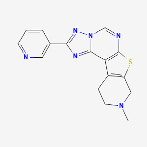 molecular formula C16H14N6S B11468175 13-methyl-4-pyridin-3-yl-10-thia-3,5,6,8,13-pentazatetracyclo[7.7.0.02,6.011,16]hexadeca-1(9),2,4,7,11(16)-pentaene 