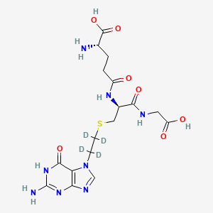 molecular formula C₁₇H₂₀D₄N₈O₇S B1146818 S-[2-(N7-Guanyl)ethyl]glutathione-d4 CAS No. 220317-14-6