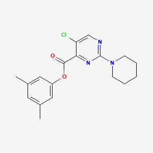 molecular formula C18H20ClN3O2 B11468194 3,5-Dimethylphenyl 5-chloro-2-(piperidin-1-yl)pyrimidine-4-carboxylate 