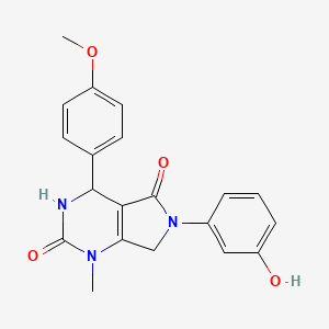 molecular formula C20H19N3O4 B11468198 6-(3-hydroxyphenyl)-4-(4-methoxyphenyl)-1-methyl-3,4,6,7-tetrahydro-1H-pyrrolo[3,4-d]pyrimidine-2,5-dione 