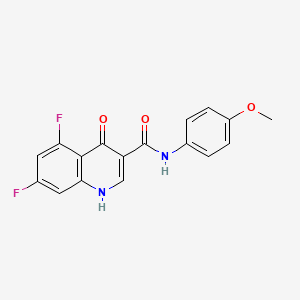 5,7-difluoro-4-hydroxy-N-(4-methoxyphenyl)quinoline-3-carboxamide