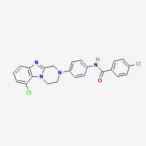 4-chloro-N-[4-(6-chloro-3,4-dihydropyrazino[1,2-a]benzimidazol-2(1H)-yl)phenyl]benzamide