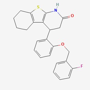 molecular formula C24H22FNO2S B11468227 4-{2-[(2-fluorobenzyl)oxy]phenyl}-3,4,5,6,7,8-hexahydro[1]benzothieno[2,3-b]pyridin-2(1H)-one 