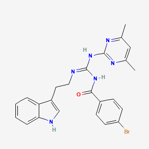 4-bromo-N-[(E)-[(4,6-dimethylpyrimidin-2-yl)amino]{[2-(1H-indol-3-yl)ethyl]amino}methylidene]benzamide