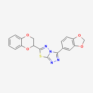 3-(1,3-Benzodioxol-5-yl)-6-(2,3-dihydro-1,4-benzodioxin-2-yl)[1,2,4]triazolo[3,4-b][1,3,4]thiadiazole