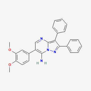 molecular formula C26H22N4O2 B11468250 6-(3,4-Dimethoxyphenyl)-2,3-diphenylpyrazolo[1,5-a]pyrimidin-7-amine 