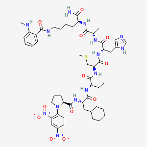 molecular formula C51H72N14O12S B1146826 DNP-PRO-BETA-CYCLOHEXYL-ALA-ABU-CYS(ME)-HIS-ALA-LYS(N-ME-ABZ)-NH2 CAS No. 150956-93-7