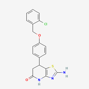 molecular formula C19H16ClN3O2S B11468272 2-amino-7-{4-[(2-chlorobenzyl)oxy]phenyl}-6,7-dihydro[1,3]thiazolo[4,5-b]pyridin-5(4H)-one 