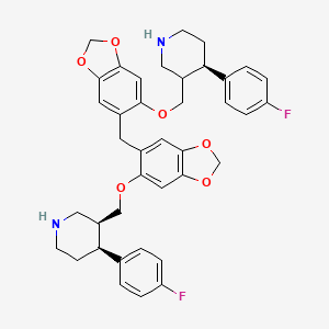 molecular formula C₃₉H₄₂Cl₂F₂N₂O₆ B1146828 Methylene-Bis Paroxetine Dihydrochloride CAS No. 606968-05-2