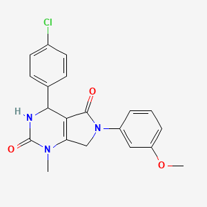 molecular formula C20H18ClN3O3 B11468290 4-(4-chlorophenyl)-6-(3-methoxyphenyl)-1-methyl-3,4,6,7-tetrahydro-1H-pyrrolo[3,4-d]pyrimidine-2,5-dione 