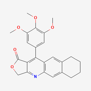 molecular formula C24H23NO5 B11468306 11-(3,4,5-trimethoxyphenyl)-6,7,8,9-tetrahydrobenzo[g]furo[3,4-b]quinolin-1(3H)-one 