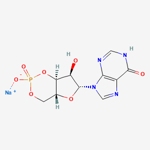 molecular formula C₁₀H₁₀N₄NaO₇P B1146833 Inosine-3',5'-cyclic monophosphate sodium salt CAS No. 41092-64-2