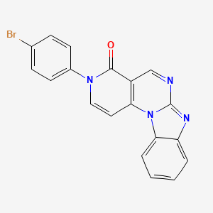 molecular formula C19H11BrN4O B11468343 5-(4-bromophenyl)-1,5,9,11-tetrazatetracyclo[8.7.0.02,7.012,17]heptadeca-2(7),3,8,10,12,14,16-heptaen-6-one 