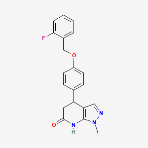 4-{4-[(2-fluorobenzyl)oxy]phenyl}-1-methyl-1,4,5,7-tetrahydro-6H-pyrazolo[3,4-b]pyridin-6-one