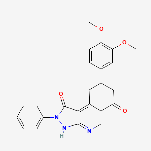 molecular formula C24H21N3O4 B11468365 8-(3,4-dimethoxyphenyl)-2-phenyl-2,3,8,9-tetrahydro-1H-pyrazolo[3,4-c]isoquinoline-1,6(7H)-dione 