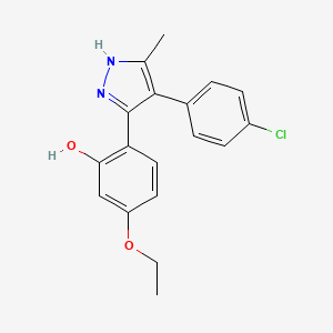 molecular formula C18H17ClN2O2 B11468372 2-[4-(4-chlorophenyl)-5-methyl-1H-pyrazol-3-yl]-5-ethoxyphenol 