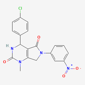 4-(4-chlorophenyl)-1-methyl-6-(3-nitrophenyl)-3,4,6,7-tetrahydro-1H-pyrrolo[3,4-d]pyrimidine-2,5-dione