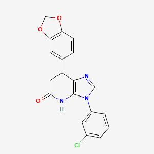 molecular formula C19H14ClN3O3 B11468400 7-(1,3-benzodioxol-5-yl)-3-(3-chlorophenyl)-3,4,6,7-tetrahydro-5H-imidazo[4,5-b]pyridin-5-one 