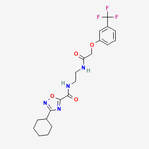 3-cyclohexyl-N-[2-({[3-(trifluoromethyl)phenoxy]acetyl}amino)ethyl]-1,2,4-oxadiazole-5-carboxamide