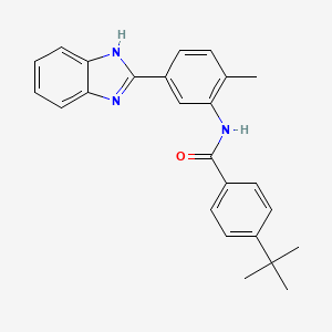 molecular formula C25H25N3O B11468406 N-[5-(1H-benzimidazol-2-yl)-2-methylphenyl]-4-tert-butylbenzamide 