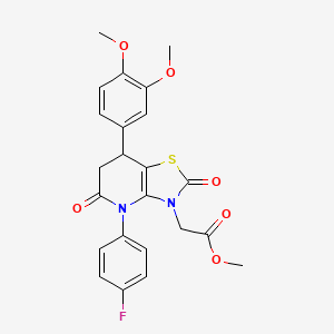 methyl [7-(3,4-dimethoxyphenyl)-4-(4-fluorophenyl)-2,5-dioxo-4,5,6,7-tetrahydro[1,3]thiazolo[4,5-b]pyridin-3(2H)-yl]acetate