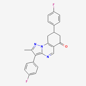 molecular formula C23H17F2N3O B11468439 3,8-bis(4-fluorophenyl)-2-methyl-8,9-dihydropyrazolo[1,5-a]quinazolin-6(7H)-one 