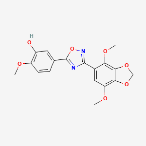 5-[3-(4,7-Dimethoxy-1,3-benzodioxol-5-yl)-1,2,4-oxadiazol-5-yl]-2-methoxyphenol