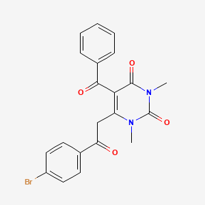 molecular formula C21H17BrN2O4 B11468465 6-[2-(4-bromophenyl)-2-oxoethyl]-1,3-dimethyl-5-(phenylcarbonyl)pyrimidine-2,4(1H,3H)-dione 