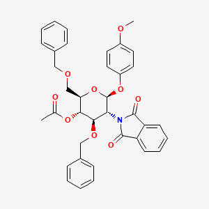 B1146847 4-Methoxyphenyl 4-O-Acetyl-3,6-di-O-benzyl-2-deoxy-2-phthalimido-beta-D-glucopyranoside CAS No. 140615-77-6
