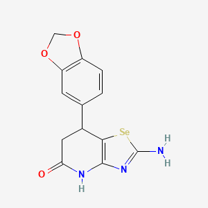 molecular formula C13H11N3O3Se B11468503 2-Amino-7-(2H-1,3-benzodioxol-5-yl)-4H,6H,7H-[1,3]selenazolo[4,5-b]pyridin-5-one 