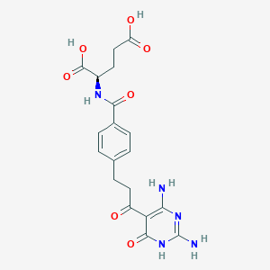 B1146851 N-{4-[3-(2,6-Diamino-4-oxo-1,4-dihydropyrimidin-5-yl)-3-oxopropyl]benzoyl}-D-glutamic acid CAS No. 193281-05-9