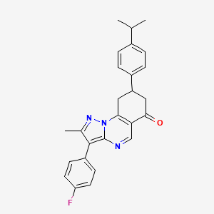 3-(4-fluorophenyl)-2-methyl-8-[4-(propan-2-yl)phenyl]-8,9-dihydropyrazolo[1,5-a]quinazolin-6(7H)-one